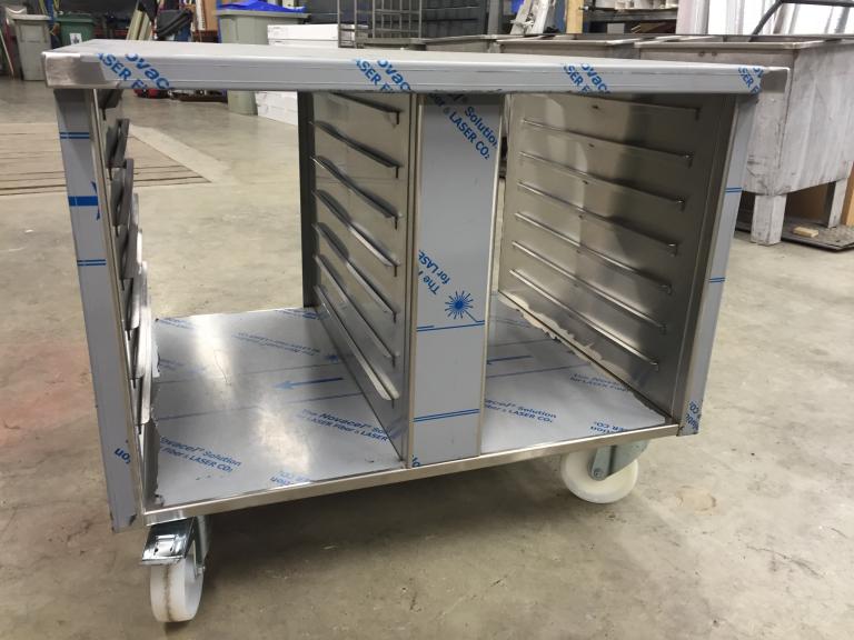 Fabrication table sous four inox